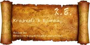 Krajnyák Bianka névjegykártya