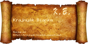 Krajnyák Bianka névjegykártya